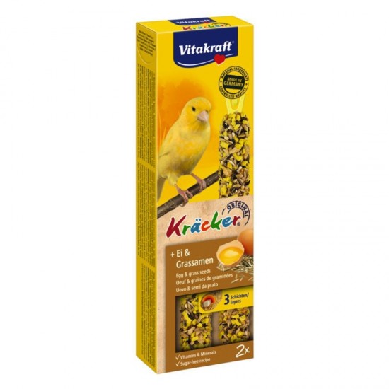 Λιχουδιά Πτηνών Vitakraft Kracker Καναρίνι Αυγό & Σπόρους 2τεμ Λιχουδιές