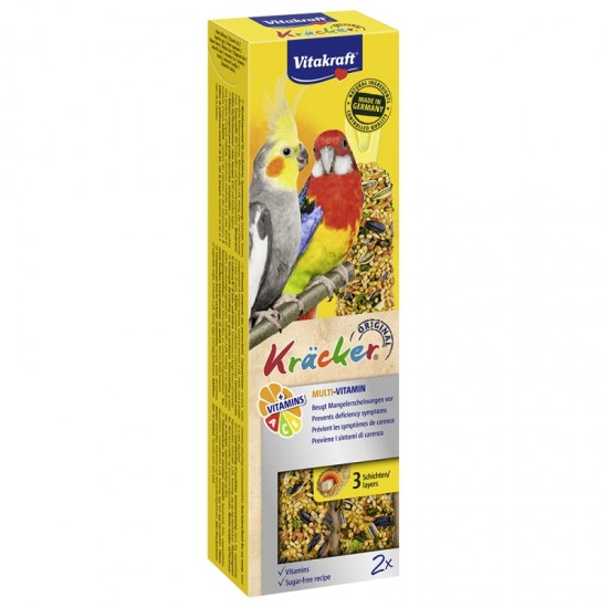 Λιχουδιά Πτηνών Vitakraft Kracker Μεσαίων Παπαγάλων ACE-Vitamin 2τεμ Λιχουδιές