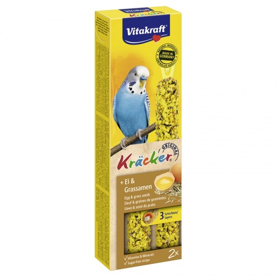 Λιχουδιά Πτηνών Vitakraft Kracker Παπαγαλάκι Αυγό & Σπόρους 2τεμ Λιχουδιές