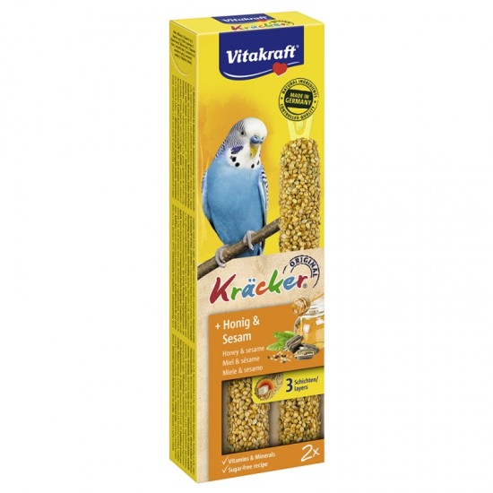 Λιχουδιά Πτηνών Vitakraft Kracker Παπαγαλάκι Μέλι & Σουσάμι 2τεμ Λιχουδιές