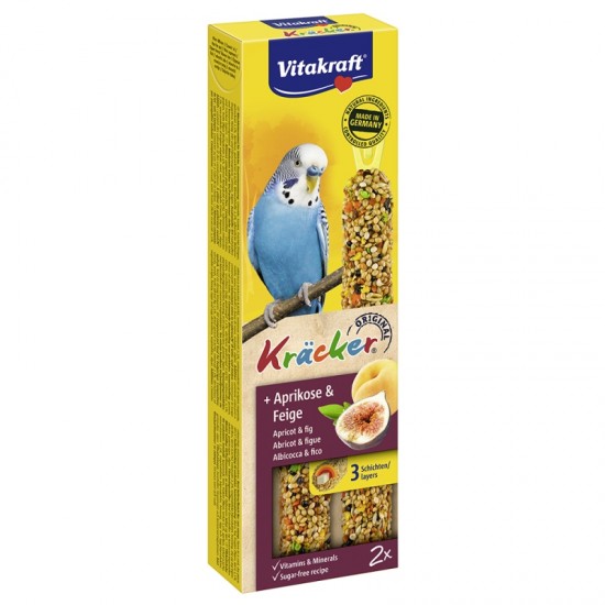 Λιχουδιά Πτηνών Vitakraft Kracker Παπαγαλάκι Σύκο & Βερύκοκο 2τεμ Λιχουδιές