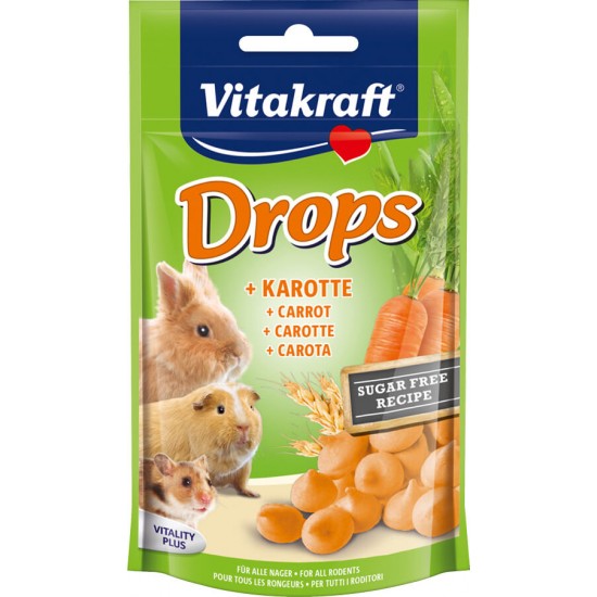 Λιχουδιά Τρωκτικών Vitakraft Drops Carrot 75gr Λιχουδιές