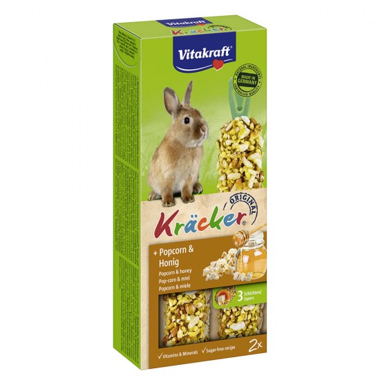 Λιχουδιά Τρωκτικών Vitakraft Kracker Rabbit Μέλι & Popcorn 2τεμ Λιχουδιές
