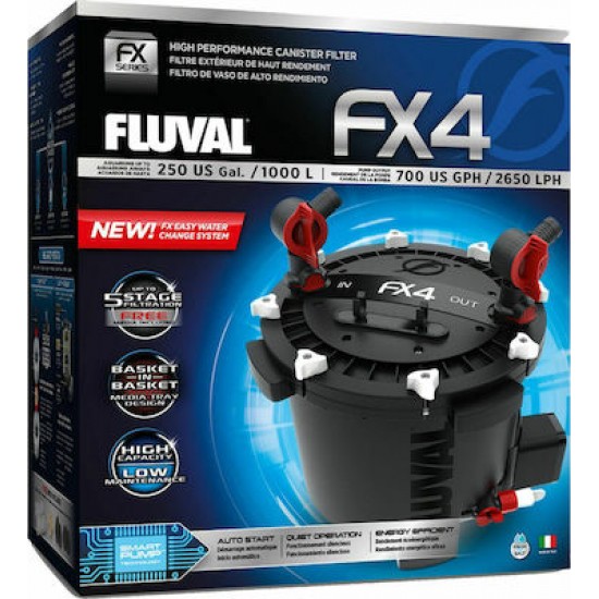 Εξωτερικό Φίλτρο Ενυδρείου Fluval FX4  έως 1000lt με Ισχύ 30W