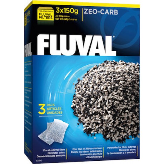 Υλικό Φίλτρου Fluval Zeo-Carb 3x150gr Υλικά Φιλτραρίσματος
